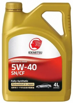 IDEMITSU FULLY-SYNTHETIC SN/CF 5W40 4л/Масло моторное синтетика 100%